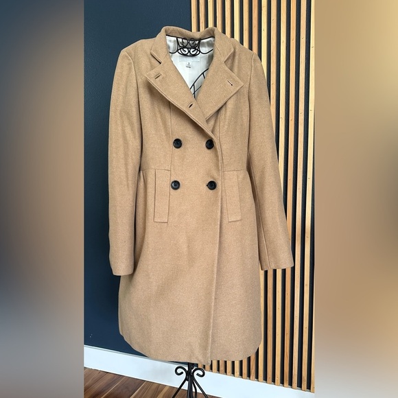 Banana Republic Wool Coat • Medium Tall • 38” Long Classic Winter Overcoat - Picture 2 of 7